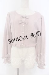 axes femme kawaii / ハート透かし長袖ニットカーデ M ピンク O-25-10-30-1019-AX-TO-OW-OS