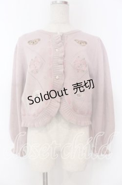 画像1: axes femme kawaii / Rosy Bearニットカーデ M ピンク O-25-10-30-1020-AX-TO-OW-OS