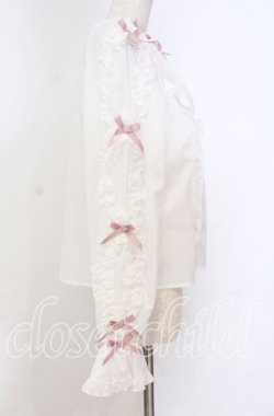 画像2: Chalmiere / フリルブラウス M シロ×ピンク O-25-10-30-1022-LO-BL-OW-OS