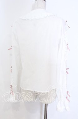 画像3: Chalmiere / フリルブラウス M シロ×ピンク O-25-10-30-1022-LO-BL-OW-OS