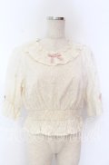 axes femme kawaii / コットンレースブラウス M キナリ O-25-10-30-1023-AX-BL-OW-OS