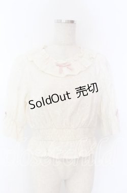 画像1: axes femme kawaii / コットンレースブラウス M キナリ O-25-10-30-1023-AX-BL-OW-OS