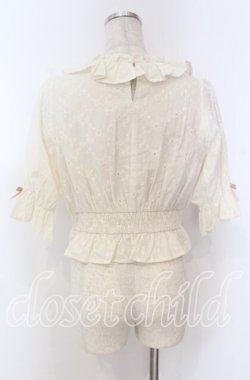 画像2: axes femme kawaii / コットンレースブラウス M キナリ O-25-10-30-1023-AX-BL-OW-OS