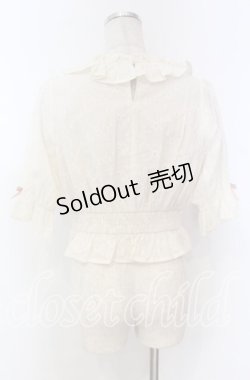 画像2: axes femme kawaii / コットンレースブラウス M キナリ O-25-10-30-1023-AX-BL-OW-OS