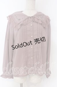 axes femme POETIQUE / フラワークロス刺繍ブラウス M ピンク O-25-10-30-1025-AX-BL-OW-OS