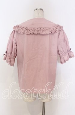 画像2: axes femme kawaii / 半袖丸襟コットンブラウス M ピンク O-25-10-30-1031-AX-BL-OW-OS