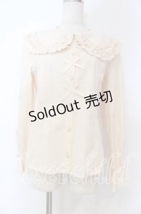 axes femme kawaii / 丸襟コットンブラウス M アイボリー O-25-10-30-1032-AX-BL-OW-OS