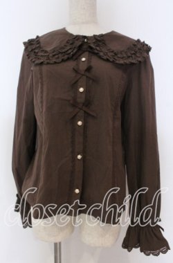 画像1: axes femme kawaii / 丸襟コットンブラウス M ブラウン O-25-10-30-1033-AX-BL-OW-OS