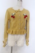 axes femme kawaii / 苺の編みぐるみニットカーデ M イエロー O-25-10-30-1034-AX-TO-OW-OS