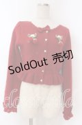 axes femme kawaii / 苺の編みぐるみニットカーデ M アカ O-25-10-30-1035-AX-TO-OW-OS