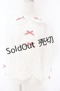 axes femme kawaii / トーションレース丸襟ブラウス M シロ×アカ O-25-10-30-1036-AX-BL-OW-OS