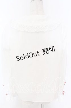 画像2: axes femme kawaii / トーションレース丸襟ブラウス M シロ×アカ O-25-10-30-1036-AX-BL-OW-OS