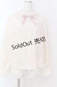 axes femme kawaii / チュールレース衿ブラウス M アイボリー O-25-10-30-1037-AX-BL-OW-OS
