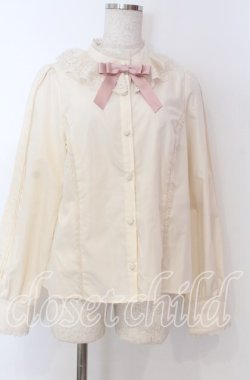 画像1: axes femme kawaii / チュールレース衿ブラウス M アイボリー O-25-10-30-1037-AX-BL-OW-OS