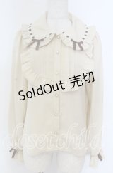 axes femme kawaii / 梯子レース丸襟ブラウス M ベージュ O-25-10-30-1038-AX-BL-OW-OS