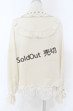 画像2: axes femme kawaii / 梯子レース丸襟ブラウス M ベージュ O-25-10-30-1038-AX-BL-OW-OS