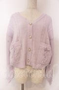 axes femme / リボンポケットニットカーデ F ラベンダー O-25-10-30-1039-AX-TO-OW-OS