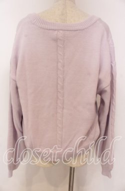 画像2: axes femme / リボンポケットニットカーデ F ラベンダー O-25-10-30-1039-AX-TO-OW-OS