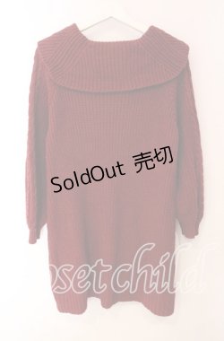 画像3: axes femme / W編み上げニットチュニック  アカ O-25-10-30-056-AX-TO-IG-OS