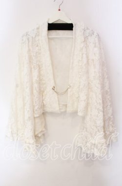 画像1: axes femme / 起毛レース姫袖風ボレロ  オフ O-25-10-30-057-AX-TO-IG-OS