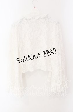 画像4: axes femme / 起毛レース姫袖風ボレロ  オフ O-25-10-30-057-AX-TO-IG-OS