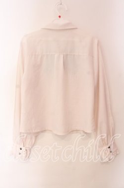 画像3: axes femme / ジャカードリボン付ブラウス  オフ×クロ O-25-10-30-058-AX-BL-IG-OS