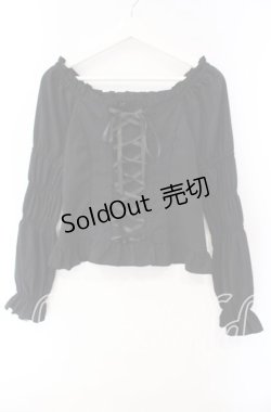 画像1: axes femme / グレースブラウス  クロ O-25-10-30-059-AX-BL-IG-OS