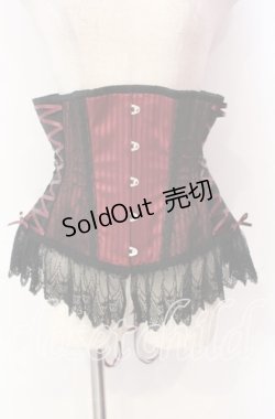画像1: abilletage / サイドレースアップストライプコルセット 5 ワイン O-25-10-30-006-GO-TO-OW-OS