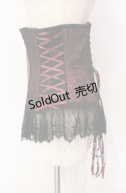 画像2: abilletage / サイドレースアップストライプコルセット 5 ワイン O-25-10-30-006-GO-TO-OW-OS