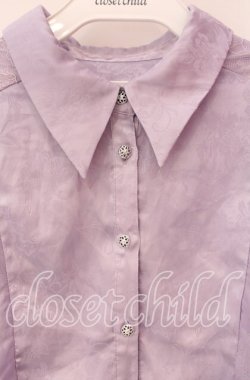 画像2: axes femme / ジャガードチャイナブラウス  ラベンダー O-25-10-30-064-AX-BL-IG-OS