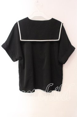 画像3: axes femme / 扇子×紅葉刺繍セーラーブラウス F クロ O-25-10-30-065-AX-BL-IG-OS