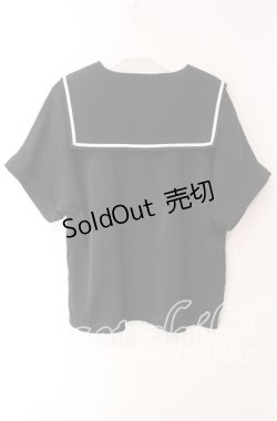 画像3: axes femme / 扇子×紅葉刺繍セーラーブラウス F クロ O-25-10-30-065-AX-BL-IG-OS