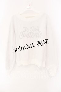 axes femme / シアレイヤードロゴジャガードニット F シロ O-25-10-30-066-AX-TO-IG-ZT132