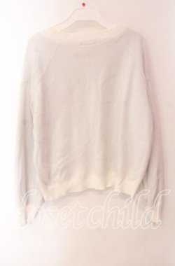 画像2: axes femme / シアレイヤードロゴジャガードニット F シロ O-25-10-30-066-AX-TO-IG-OS