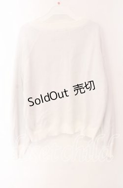 画像2: axes femme / シアレイヤードロゴジャガードニット F シロ O-25-10-30-066-AX-TO-IG-ZT132