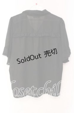 画像3: axes femme / レース使いリボンブラウス  クロ O-25-10-30-067-AX-BL-IG-OS