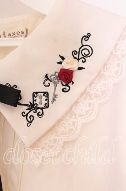 画像2: axes femme / リボン付き猫刺繍ブラウスプルオーバー  オフ O-25-10-30-069-AX-BL-IG-OS