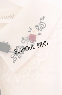 画像2: axes femme / リボン付き猫刺繍ブラウスプルオーバー  オフ O-25-10-30-069-AX-BL-IG-OS