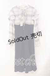 axes femme / ボウタイドッキングワンピース  ネイビー O-25-10-30-070-AX-OP-IG-ZT051