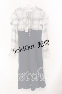 axes femme / ボウタイドッキングワンピース  ネイビー O-25-10-30-070-AX-OP-IG-ZT051