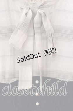 画像2: axes femme / ボウタイドッキングワンピース  ネイビー O-25-10-30-070-AX-OP-IG-ZT051