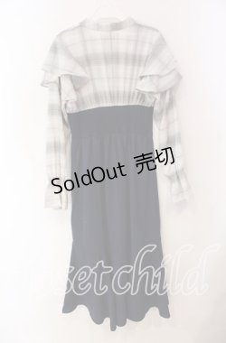 画像3: axes femme / ボウタイドッキングワンピース  ネイビー O-25-10-30-070-AX-OP-IG-ZT051