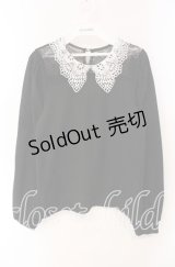 axes femme / レース襟ビスチェ切替プルオーバー  クロ O-25-10-30-071-AX-TO-IG-OS