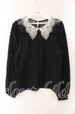 画像1: axes femme / レース襟ビスチェ切替プルオーバー  クロ O-25-10-30-071-AX-TO-IG-OS