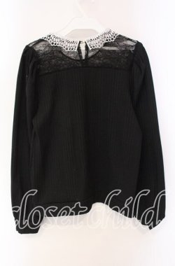 画像3: axes femme / レース襟ビスチェ切替プルオーバー  クロ O-25-10-30-071-AX-TO-IG-OS