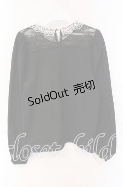 画像3: axes femme / レース襟ビスチェ切替プルオーバー  クロ O-25-10-30-071-AX-TO-IG-OS