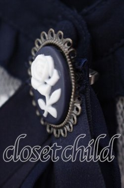 画像3: axes femme / ジャボ付きシフォンブラウス  ネイビー O-25-10-30-072-AX-BL-IG-OS