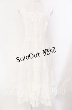 画像1: PINK HOUSE / フランス製レース使いエプロンドレス  シロ O-25-10-30-008-LO-OP-OW-OS