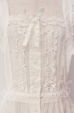 画像2: PINK HOUSE / フランス製レース使いエプロンドレス  シロ O-25-10-30-008-LO-OP-OW-OS