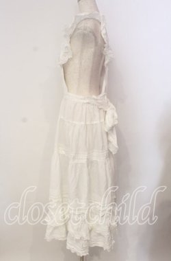 画像4: PINK HOUSE / フランス製レース使いエプロンドレス  シロ O-25-10-30-008-LO-OP-OW-OS